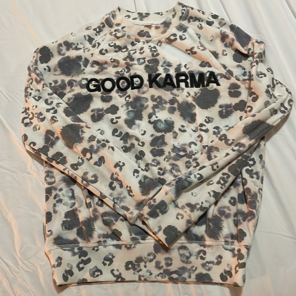 Spiritual Gangster Good Karma leopard/ tie dye sweatshirt. Size S.